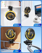 Car Clip on Fan for Sun Visor Handle, 2000Mah Rechargeable Battery Powered Usb Fans That Blow Cold Air, Portable Car Cooling Fan for Cars without Ac, for Vehicle, Van, Suv, Rv, Truck, Yellow - Image 8