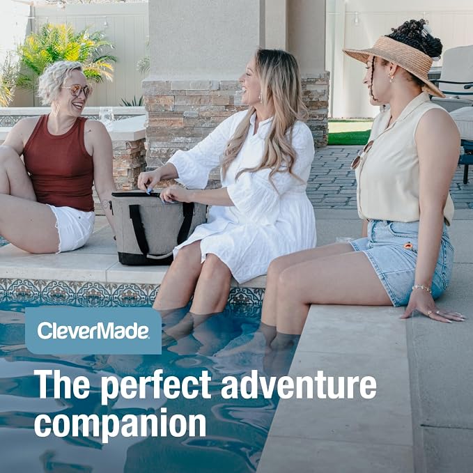 CleverMade Tahoe Collapsible Cooler Bag, Medium Travel Cooler, Heather Gray | Keep Food and Drinks Cold Without Bulky Storage | The Leak-Resistant Liner Contains Meltwater, and the Frame Folds Flat - Image 6
