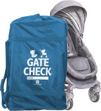 J.L. Childress Gate Check Travel Bag for Single & Double Strollers DLX Blue | AirTag compatible Gate Check Bag with shoulder straps keeps strollers protected & identifiable when airport gate checking by JLChildressCoIncUSBaby