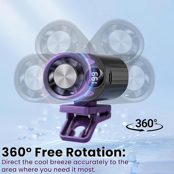 Car Fan Clip Mini Air Conditioner LED Display Portable Ac Aire Acondicionado Portátil Para Carro Electric Cooler Ventilador Blow Cold Vehicle Unit Window Seat Auto Evaporative - Image 6