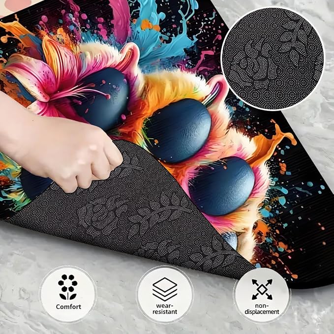 Universal Car Trunk Mat 29" x 39", Colored Paw Print All Weather Trunk Protection Cargo Liner, Durable Cargo Mat Rear Trunk Liner, Stylish Vehicle Interior Accessories Suitable for Most Car Models - Image 5