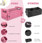 Car Trunk Organizer, Collapsible Car Organizers and Storage Large Pink | Sturdy, Strong Capacity, Clean Decor, Multi Compartment Container Box, Adjustable Car Accessories for SUV Sedan Truck - Image 6