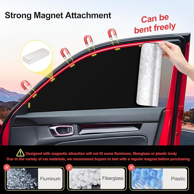 ZATOOTO Car Window Shades Custom Fit for Honda Civic 2017-2024, Privacy | Heat Reflective, Keep Car Cool, 6 Pack Custom Fit, Ideal for Camping, Naps & Protecting Valuables, Easy Foldable Storage - Image 8