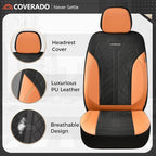 Coverado Car Seat Covers Front Seats, BrownSeat Covers 2-Pack, Breathable Automotive Seat Protectors, Driver Seat Covers Universal Fit for SUV, Truck, Vans, Sedan - Image 6