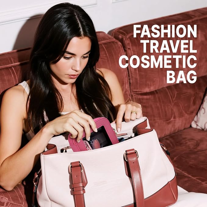 Small Clear Makeup Bag Travel Cosmetic Case, Portable Make Up Organizer Traveling Compact Car Bag for Essentials Transparent Toiletry Bag with Zipper - Image 5
