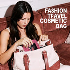 Small Clear Makeup Bag Travel Cosmetic Case, Portable Make Up Organizer Traveling Compact Car Bag for Essentials Transparent Toiletry Bag with Zipper - Image 5