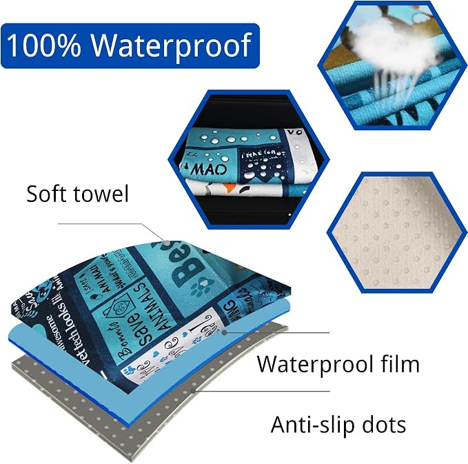 Waterproof Car Seat Cover for Front Seats, Protector for Cars SUVs Trucks, Sweat Towel Seat Covers Bucket for Gym,Workout,Beach,Hiking,Running and Swimming(Vet Tech Gift, 2PCS) - Image 2