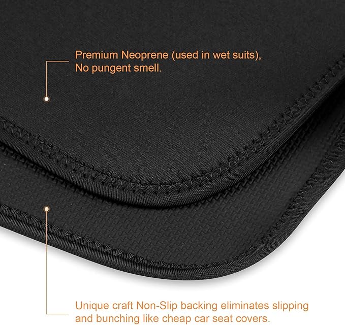 seceles Sweat Seat Covers for Cars Neoprene Waterproof Seat Cover Anti-Slip Buckles Seat Protectors for Vehicles Trunks SUV Towel Car Seat Covers Front Seats Only for Dogs Cats Kids 2PCS - Image 5