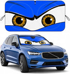 Car Windshield Sun Shade, Universal Fit Midsized Sedan SUV, Monster Blue | 63 x 31.5" Windshield Cover, Foldable Front Window Sunshade, UV Heat Protection, Cute Eyes Series by eygeufg