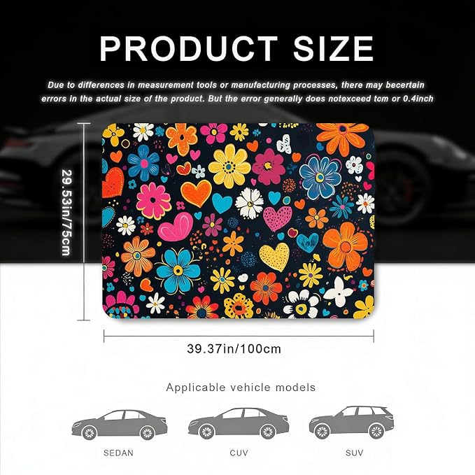Car Trunk Mat - Universal Size 29" x 39", Floral Pattern Cargo Liner | Car Accessory for SUVs/Sedan/Wagons, Durable Protective Mat, Trunk Liner for Families/Travel Enthusiasts - Image 3