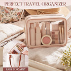 Hsei 12 Pcs Clear Makeup Bags Diaper Bag Organizer Travel Toiletry Bags with Zipper Clear Cosmetic Organizer Car Storage Pouch Bridesmaid Gift for Women Beach Vacation (Skin Tone) - Image 5