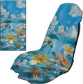 Horeset Sea Turtle & Plumeria Flower Ocean Car Seat Towel Cover – Absorbent Sand Proof Sweat Protector, Universal Fit for SUV Sedan Truck, Hawaii Beach Design by Horeset
