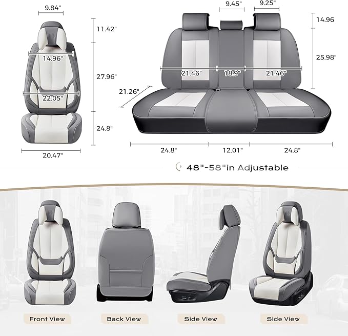 Coverado Car Seat Covers, Seat Covers for Cars, Waterproof Leather Auto Seat Protectors, Leather Car Seat Cushion, Car Interiors Accessories Universal Fit for Most Cars - Image 6
