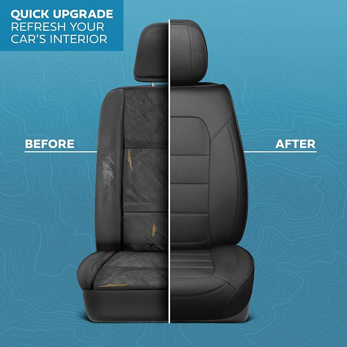 MotorBox Cabin King Black Label Leather Seat Covers for Trucks & Cars | Black Car Seat Covers, Waterproof Leather Seat Covers, Car Accessories, Seat Protector, Universal Fit - Image 6