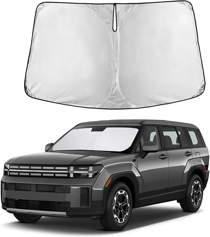 Autovir Windshield Sun Shade Fit for 2024 2025 2026 Hyundai Santa Fe | Sunshade, Front Car Window Shades Sun Visor, Blocks UV Rays & Heat, Car Accessories by Autovir