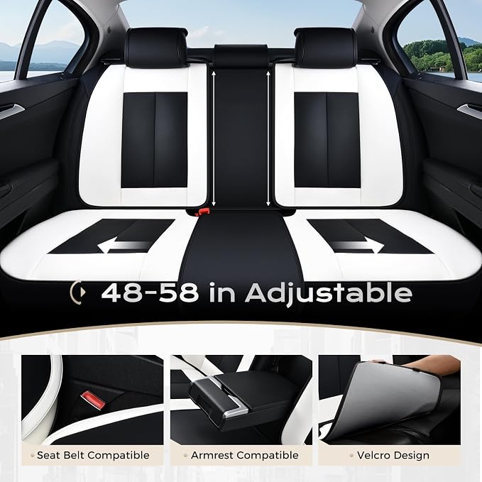 Coverado Car Seat Covers, Seat Covers for Cars, Waterproof Leather Auto Seat Protectors, Leather Car Seat Cushion, Car Interiors Accessories Universal Fit for Most Cars - Image 5