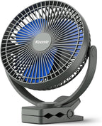 Koonie 8" Clip on Fan, 10000mAh Rechargeable Battery, Strong Airflow | 4 Speeds, Sturdy Clamp, Ideal Portable USB Desk Fan for Office, Golf Cart, Camping, Travel, Tent, Outdoor, Treadmill & Gym by Koonie