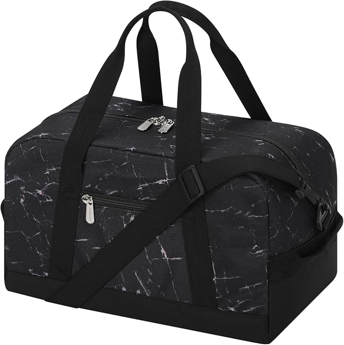 Apenze Small Gym Bag 14 inch lightweight Carry On Mini Duffel Bag for Travel Sport - Marble Black by APENZE