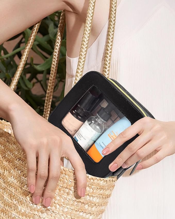 2 Pcs Clear Makup Bag Set, Clear Cosmetic Bags with Zipper Waterproof Small Travel Cosmetic Case Cute Make Up Pouch Mini Car Essentials for Women Travel Car Organizer - Image 6