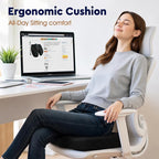 Office/Car Seat Cushion, Non-Slip Sciatica & Back Coccyx Tailbone Pain Relief Chair Pad, Memory Foam Butt Pillow for Computer Desk, Wheelchair, Driving (Black) (Pack of 2) - Image 4