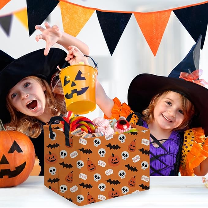 Halloween Ghost thriller basket,Empty Halloween basket,Horror and thriller decor,Trick or Treat Box for Boys and Girls,Horror decor(Bat pumpkin) - Image 4