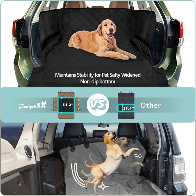 SUV Cargo Liner for Dogs - Trunk Cover with Bumper Flap Protector | Waterproof Pet Cargo Cover with Side Flaps, Dog Car Seat Cover with Non-Slip Trunk Mat, Prevents Scratches Pet Hair Mud Dirt - Image 5