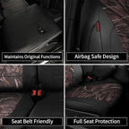 EKR F150 Seat Covers Custom Fit for (SuperCab) Ford F-150 STX 2024-2026 & F150 XL/XLT 2021-2026 & Lariat 2021-2022 Full Set,(2 Door,Rear W/NO Armrest) Faux Leather(Black/Reed Camo) - Image 7