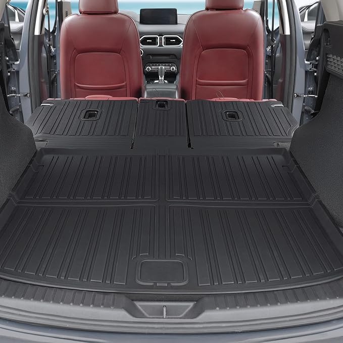 Cargo Mat for 2017-2025 Mazda CX-5 Accessories | Full-Coverage Cargo & Backrest Protection, Odorless TPE, All-Weather Protection, Folds with Rear Seats, 3D Custom Fit - Image 2