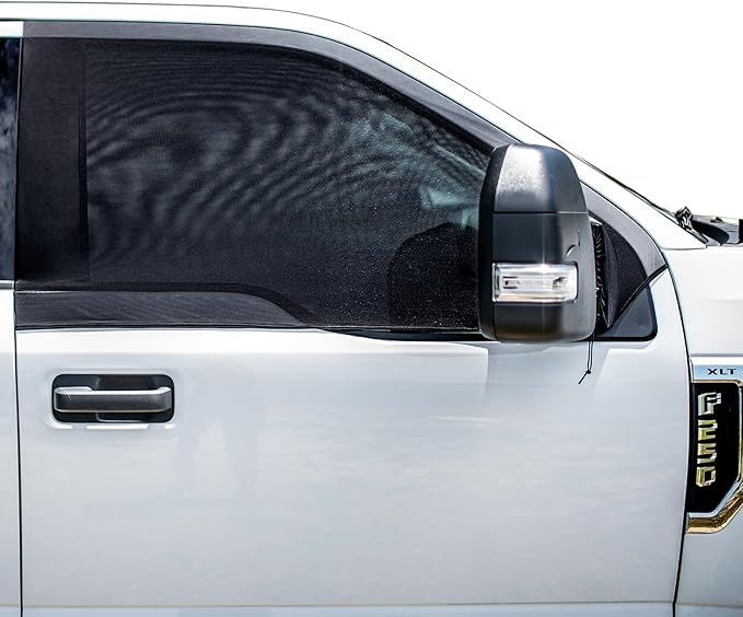 Large SUVs Compact Vans Front Window Screens for Camping Front Window Sun Shade Driver Side Window Bug Screen Zipper Added Increased Ventilation by Little+Pea