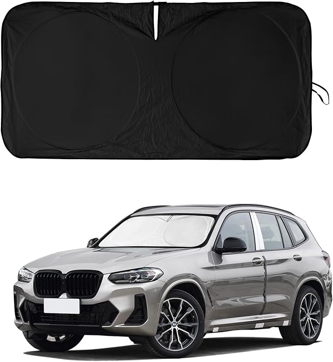 Windshield Sunshade for BMW X3 2018-2024, 2025, 2026 for M40i Sun Shades | Custom Fit BMW sDrive30i, xDrive30i, and Hybrid Window Cover Car Accessories Blocks UV Ray by BOODANCARS