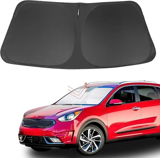 Front Windshield Sun Shade Foldable Car Front Window Sun Shade Windshield Shade Custom Fit for 2017-2022 Kia NIRO Block UV Rays Car Accessories Heat Keep Cooler by FannycCargoCover