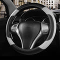 Leather Steering Wheel Cover for Ford F-150, Ram, Tundra, Tacoma, 15.5"-16" | Large-Size Fits Cars Trucks, Microfiber Leather, Anti-Slip Breathable Auto Steering Wheel Protector, Grey by Szttswamp