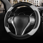 Leather Steering Wheel Cover for Ford F-150, Ram, Tundra, Tacoma, 15.5"-16" | Large-Size Fits Cars Trucks, Microfiber Leather, Anti-Slip Breathable Auto Steering Wheel Protector, Grey by Szttswamp