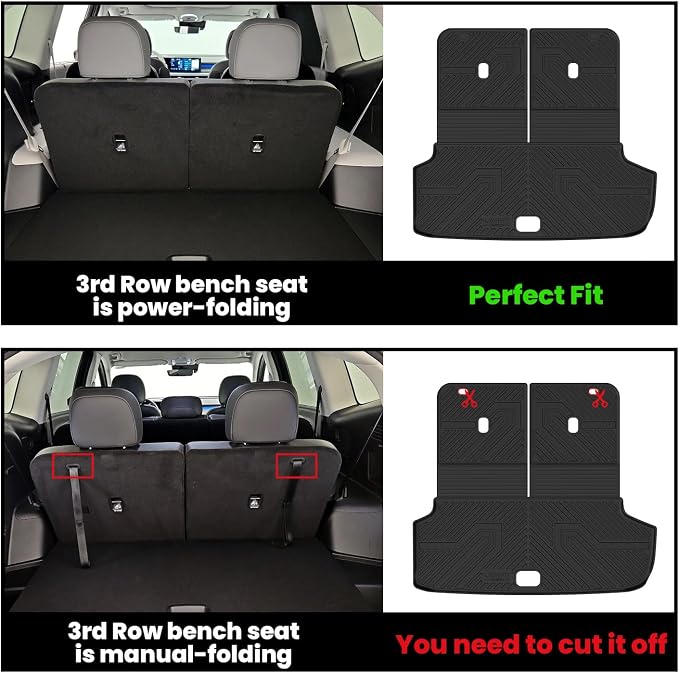 LASFIT Cargo Mats for Hyundai Ioniq 9 2026 | All Weather TPE Custom Fit Cargo Trunk Mat & Backrest Mats Accessories, Black - Image 2
