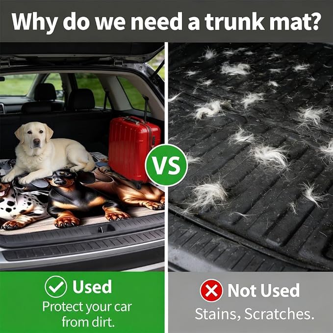 Car Trunk Mat for SUV, 29"x39" Dog Dachshunds Cargo Liner Protector | All Weather Universal Cargo Liners for Dogs, Car Accessory for SUVs/Sedan/Wagons, Durable Non-Slip Washable Rear Cargo Mat - Image 4