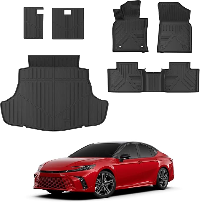 Floor Mats for 2025 2026 Toyota Camry (Include Hybrid) | Cargo Mat Trunk Mat Cargo Liner Back Seat Cover Protector All Weather TPE Camry Accessories by Thinzyou