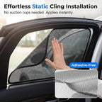 Car Side Window Sunshade, Static Cling Blackout Privacy, Universal Fit | Tool-Free Static Cling Install in Seconds, Thick Blackout Coating Blocks Light & Heat, Full Privacy for Camping & Travel, Fit - Image 5