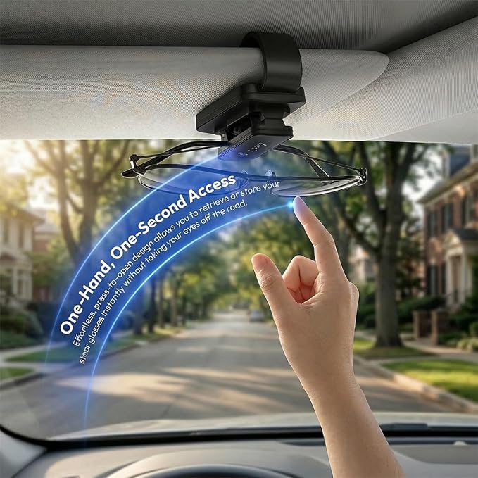2PCS Sunglass Holder for Car Sun Visor, Metal Multi-Functional Automotive Eyeglass & Ticket Card Organizer Clip, Non-Slip Vehicle Interior Storage Accessories for SUV Truck (Black) - Image 5