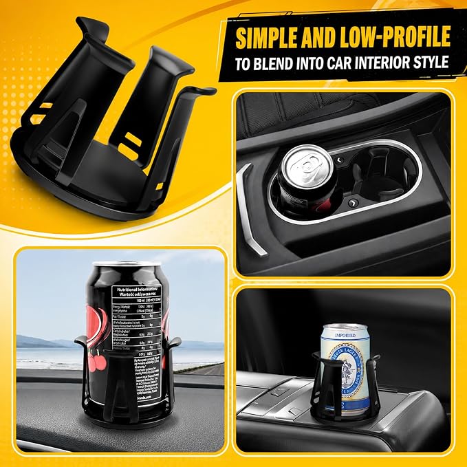 2PCS Car Cup Holder Insert,Anti-Shake Cup Holder Inserts for Car with Adaptive Clamping Arm & Suction Cups Mount,Universal Cupholder Insert for Cars Fits Most Trucks SUVs - Image 7