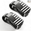 Dsycar 2 Pack Sunglass Holder for Car Visor, Black American Flag | One-Handed-Operation Sunglass Visor Clip, Easy Access Storage for Driving,Universal Fits by Dsycar