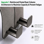 WideFit Car Headrest Hooks, 2 Pack for Wide-Strap Bags, Gray | 0.98 in opening fits thick purse straps. Premium leather and dual metal hooks hold up to 40 lb and rotate 360°. - Image 2