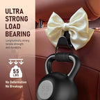 Car Seat Headrest Hook, Bow Car Purse Hooks, Auto Seat Hook Hangers Storage Organizer Interior Accessories for Purse Coats Umbrellas Grocery Bags Handbag, 2-Pack (White) - Image 6