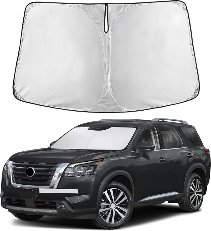Autovir Windshield Sun Shade Fit for 2022-2024 2025 2026 Nissan Pathfinder | Sunshade, Front Car Window Shades Sun Visor, Blocks UV Rays & Heat, Car Accessories by Autovir