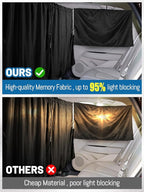 PAMASE Set of 3 Car Privacy Curtain, 95% Light Blocking | Covers Rear Seat & Side Windows, Fits Sedans & SUVs, for Travel, Camping, Nap or Sleeping, Keeps Cabin Cool and Private - Image 2