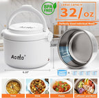 Electric Lunch Box, 32 oz Portable Food Warmer Heater, Lunch Warmer Portable for Work/Office/Car/Travel 12V/24V/110V 3-in-1, Warming Soup & Meal, Spill-Free, Men & Women's Gifts, White - Image 3