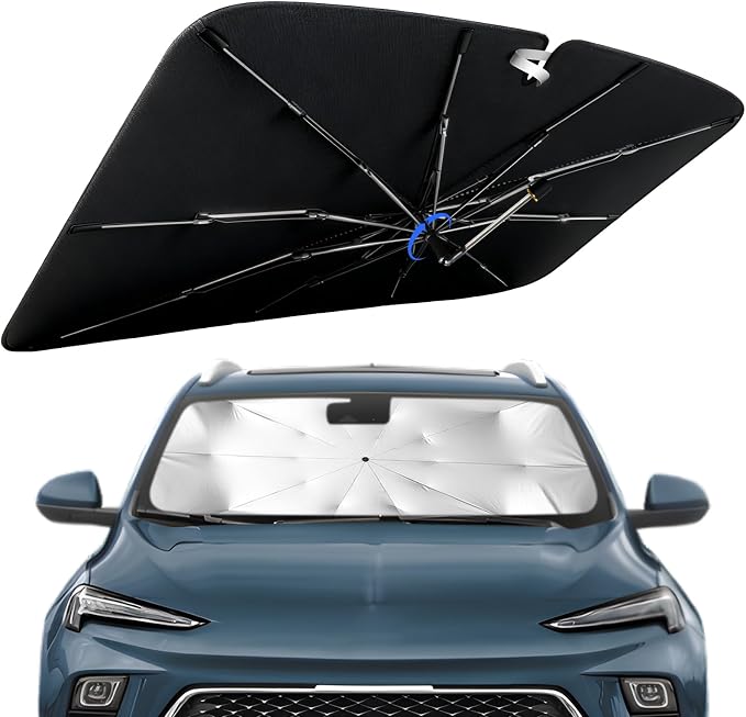 Windshield Sunshade for Buick Encore/Encore GX 2013-2026,360°Rotating Shaft | Custom Fit Umbrella Sunshade for UV Blocking, Interior Heat Protection, Easy Storage, UPF 50+ Cool Windshield Cover by Lonyaqui