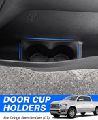 Autorder Door Side Cup Holder Insert for 2019-2025 Dodge Ram 1500 2500 3500 Accessories Water Cup Holders Door Organizer Handle Pocket Tray - Image 2