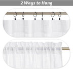 RYB HOME White Semi Sheer Curtains 84 inches Long for Living Room | Half Privacy, Linen Textured, Sheer Light Filtering, Vertical Window Drapes, for Bedroom Dining, White, W52 x L84, 2 Panels - Image 4