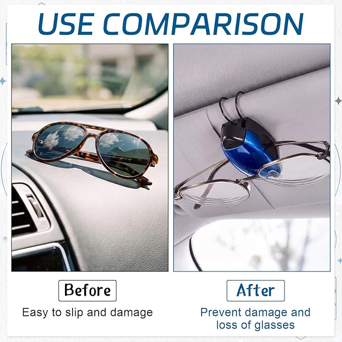 Frienda 50 Pcs Auto Car Vehicle Sun Visor Clip Holder for Sunglasses Glasses Holder Hanger Eyeglasses Mount Ticket Card Clip Car Accessories (Dark Colors) - Image 7