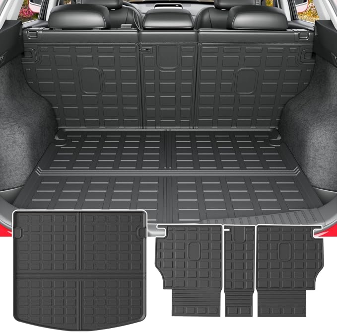 powoq Cargo Mat & Backrest Mats Compatible with 2023-2025 Mazda CX-5 | Cargo Liner Seat Back Protector TPE All Weather Replacement for Mazda CX-5 2023-2025 Accessories (Trunk Mat+Backrest Mats) by powoq